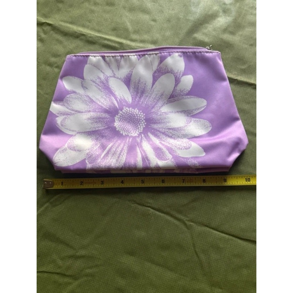 Purple Floral Print Pencil Bag School Pouch